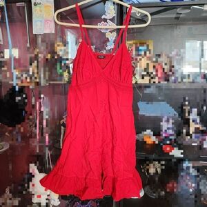 Giocam Red Sleeveless Beach Summer Sun Dress